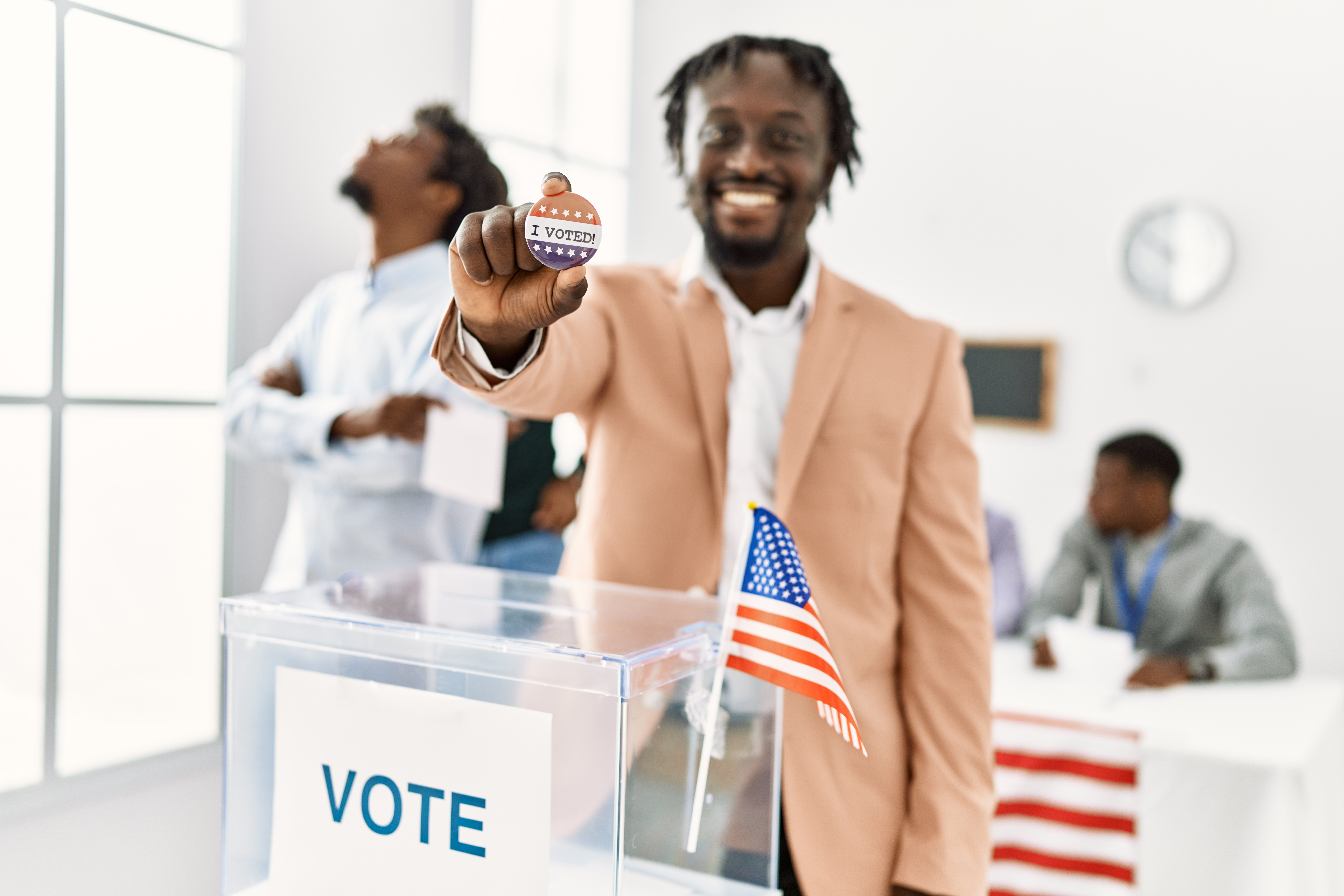 Young Black Man Voting